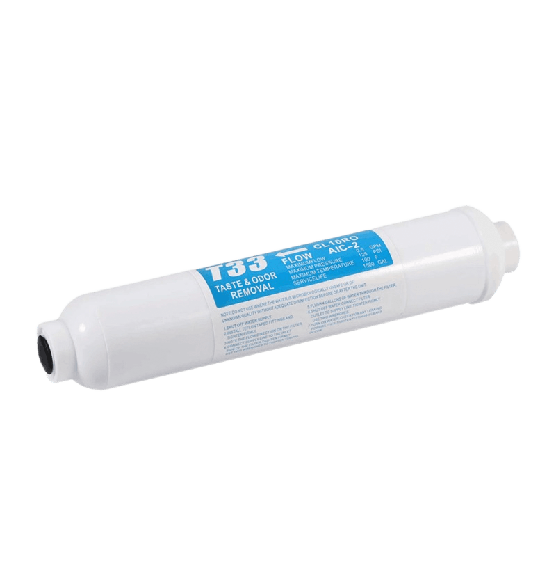 Cartucho de filtro T33 de eliminación de olores para filtro de agua RO
